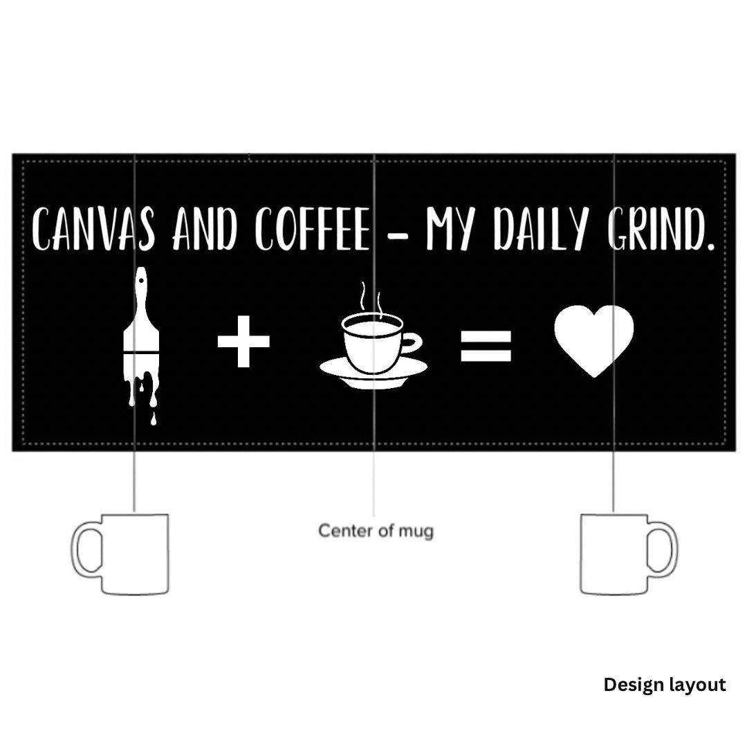 “Canvas and coffee - My daily grind.” - Glossy Mug