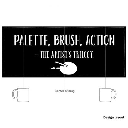 “Palette, brush, action - The artist’s trilogy.” - Glossy Mug